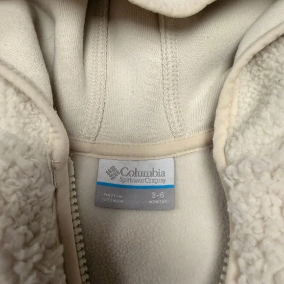 Columbia Cream Sherpa Baby Jacket with Bear Ear Hood - Picture 5 of 8